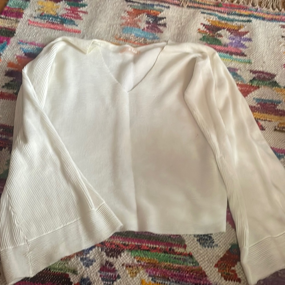 White bell sleeve sweater
